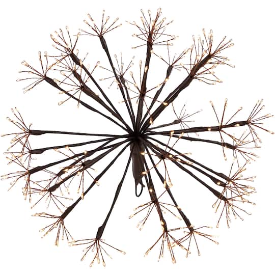 12" Pre-Lit LED Brown Christmas Ball Decoration